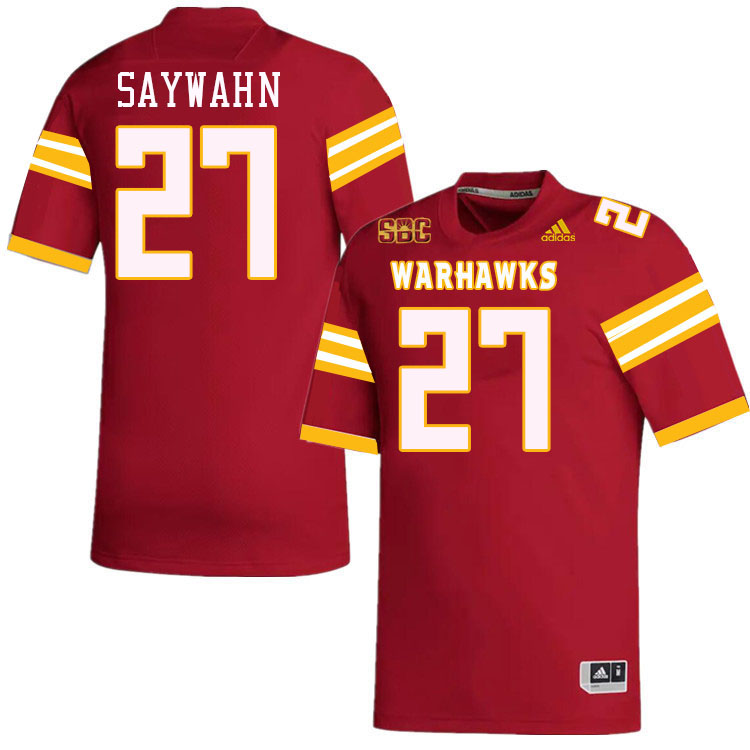 #27 Stephen Saywahn Louisiana-Monroe Warhawks College Football Jerseys Stitched-Red